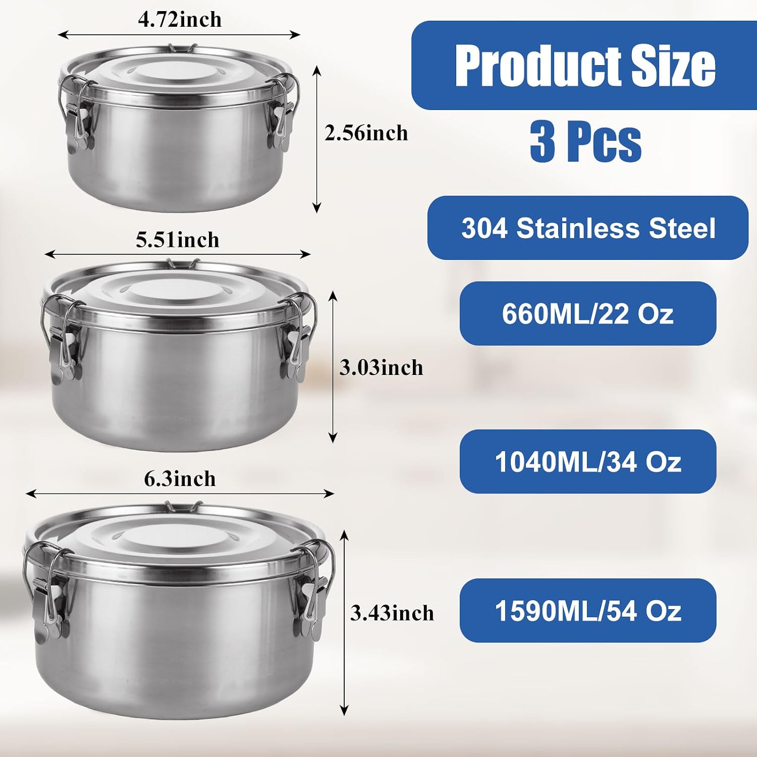 QTLCOHD 3 Pcs Stainless Steel  - огляд і ціна Food Snacks For Camping